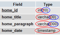 database table picture